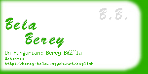 bela berey business card